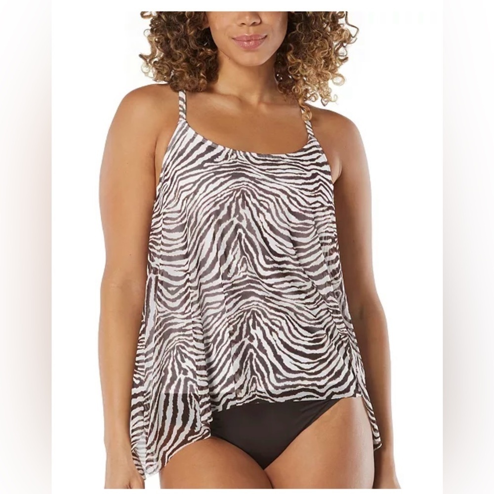 New Coco Reef Women's Current Mesh Underwire Bra-Sized Tankini Top 34D